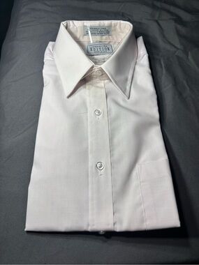 New American Edition Men’s Light Pink Dress Shirt Short Sleeve Size 15.5
